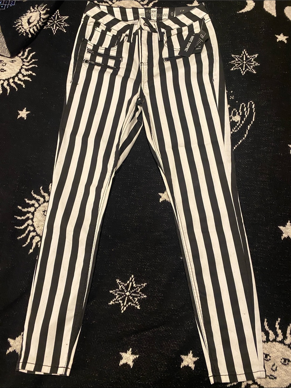 Hot Topic Striped High-Rise Skinny Jeans NWT